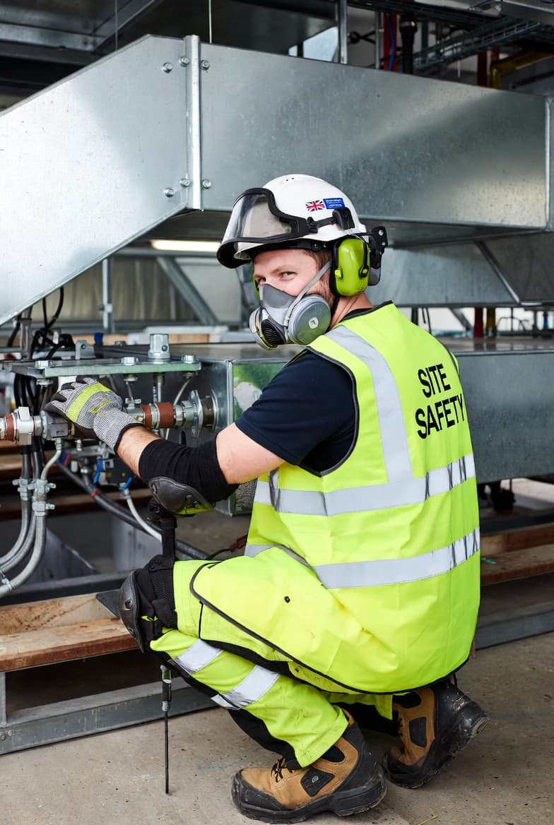 HVAC Engineer working on construction site